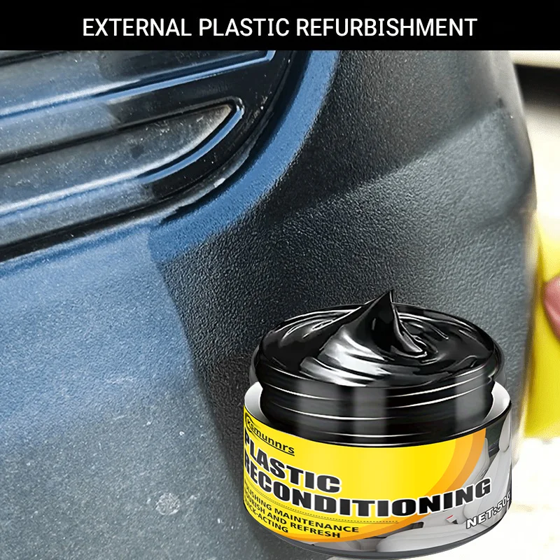 طقم إصلاح بلاستيكي داخلي للسيارة، عامل إصلاح الأكسدة، شمع تلميع داخلي للسيارة، شمع طلاء واقي للإطارات، مركبة سوداء