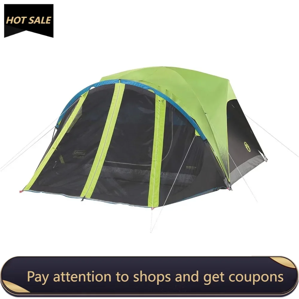 

Camping Tent with Screened Porch, 4/6 Person Tent Blocks 90% of Sunlight and Keeps Inside Cool, Weatherproof Tent Freight free