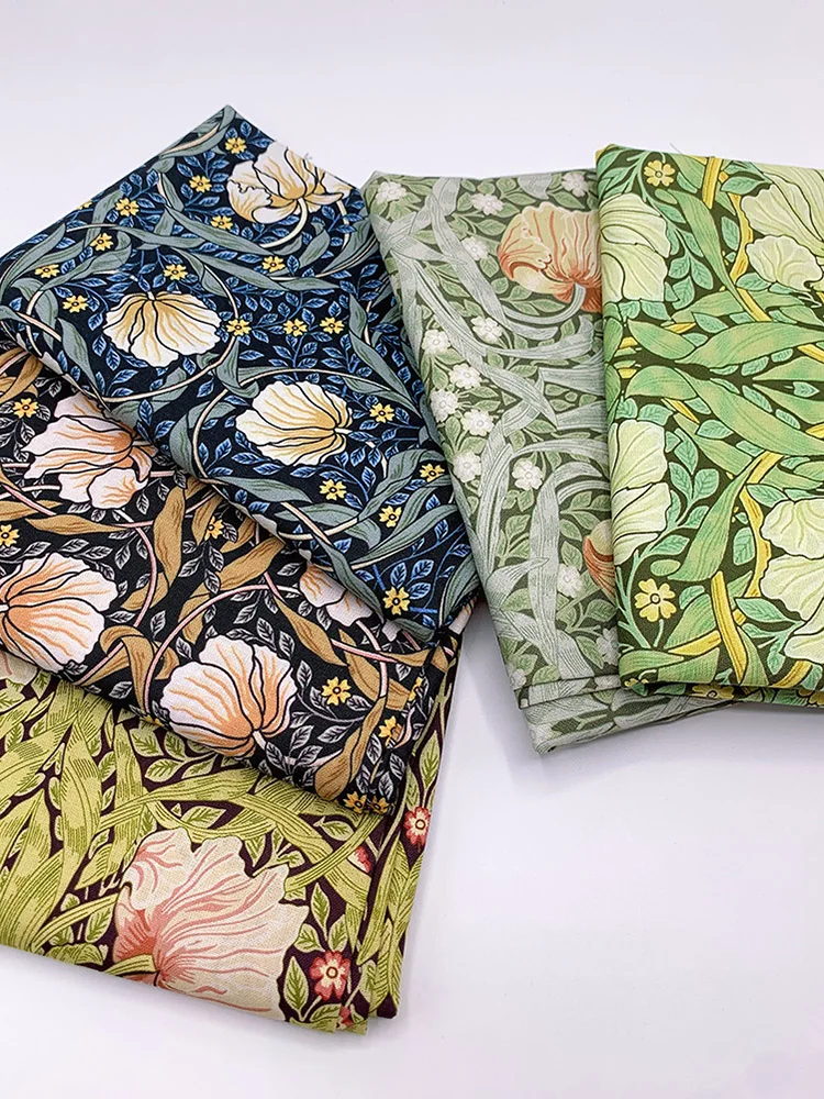 Cotton Fabric William Morris Magpie,Handmade DIY Patchwork for Sewing Clothes Dresses by Half Meter