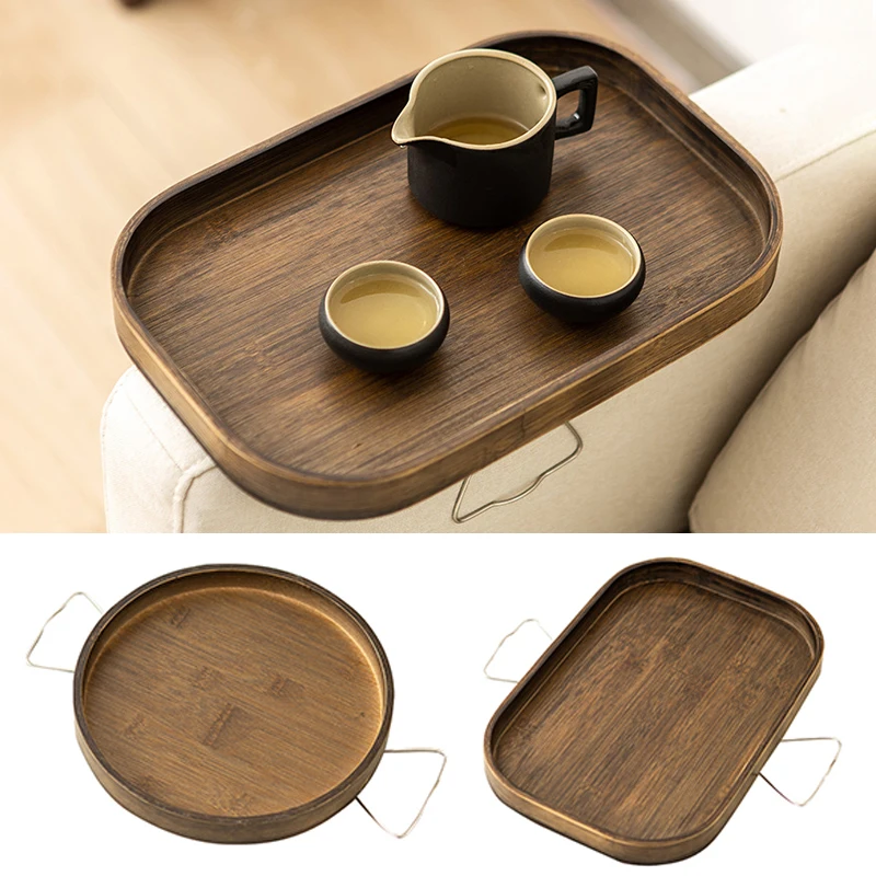 Multi-purpose Nanzhu Tray Storage Tray Sofa Handrail Special Storage Tray Remote Control Snacks and Beverage Placement Storage