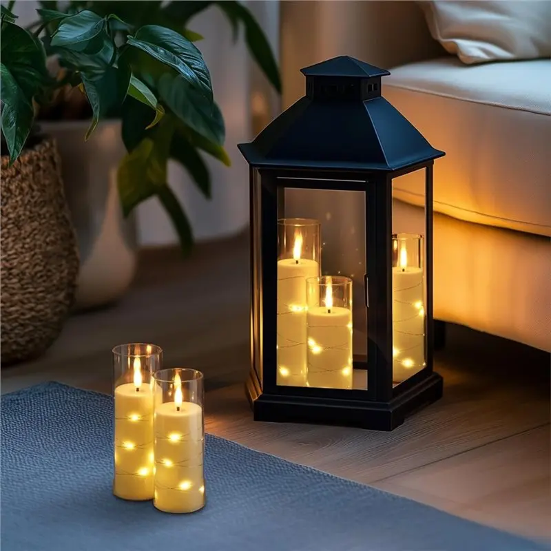 [NEWA76K!】 LED Lights Electronic Candles Remote Control Timer Function Complete Set For Christmas Weddings And Birthdays
