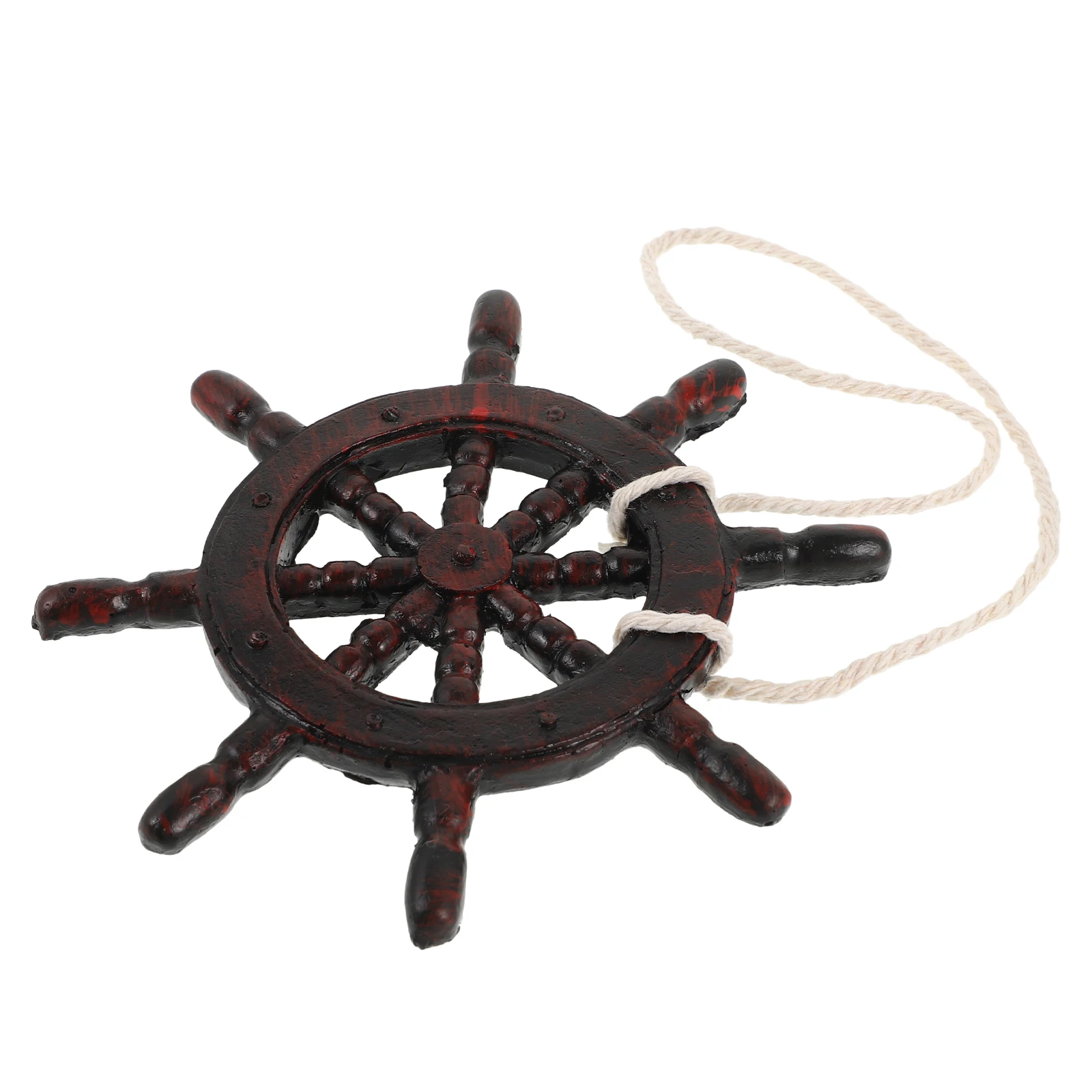 

Black Rudder Pendant Steering Wheel Hanging Ornament Nautical Decorations for Home Wooden Office
