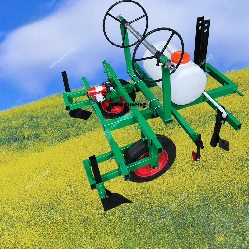 Agricultural mulch film covering machine micro tillage hand held 4 wheel tractor spraying film laying machine