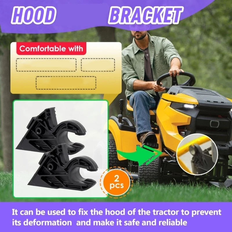 2 Pack Mower Engine Cover Pivots Brackets, Replacement Hood Support Parts for Listed Lawn Tractor Models and Repairs D2RD