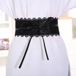 2024 Ladies Lace Extra Wide Corset Girdle Dress Shirt Fashion Sweet Decoration Belts for Women Luxury Designer Brand Black Red