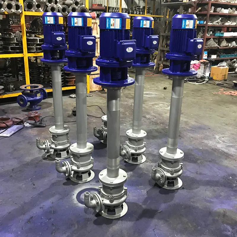 YW Submerged Sewage Pump Stainless Acid Alkali Resistant Vertical Long Shaft Pump Non Clogging Chemical Sludge Pump