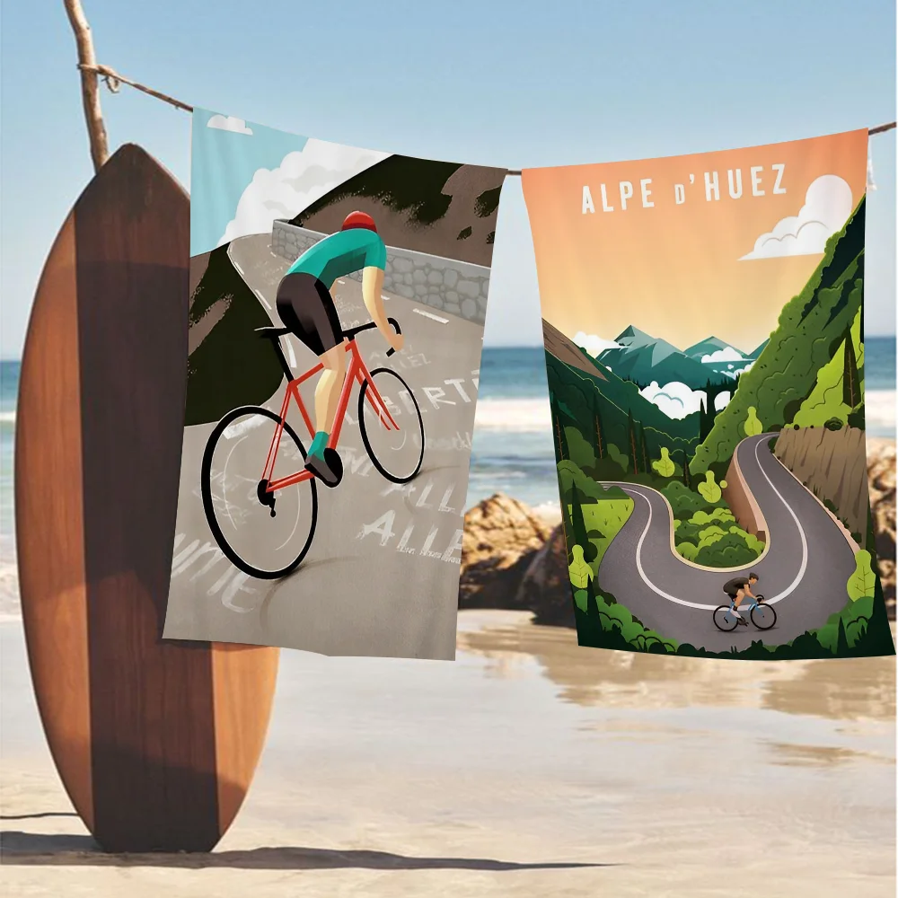 Cycling Vintage Landscape Microfiber Beach Towel Absorbent Quick dry Soft Yoga Swimming Resort Mountain Climbing Towel