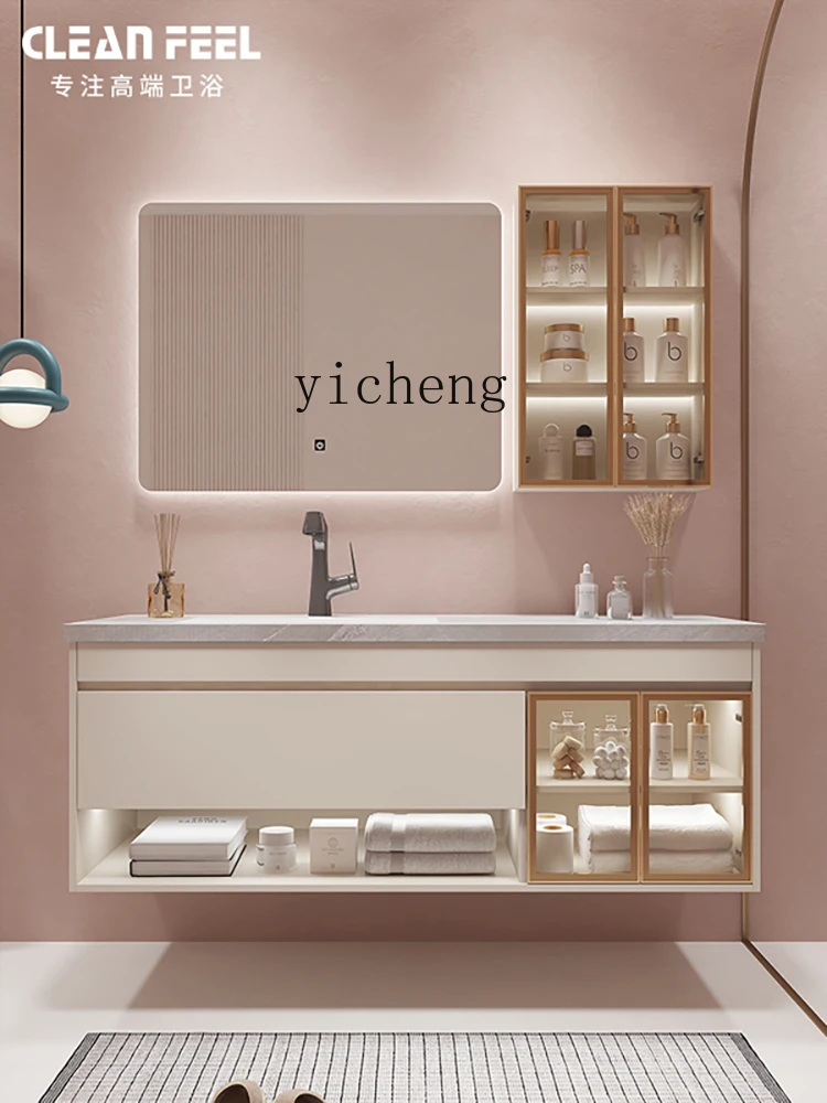 XL Stone Plate Seamless Spliging Ceramic Whole Washbin Bathroom Cabinet Washstand Washbasin Cabinet