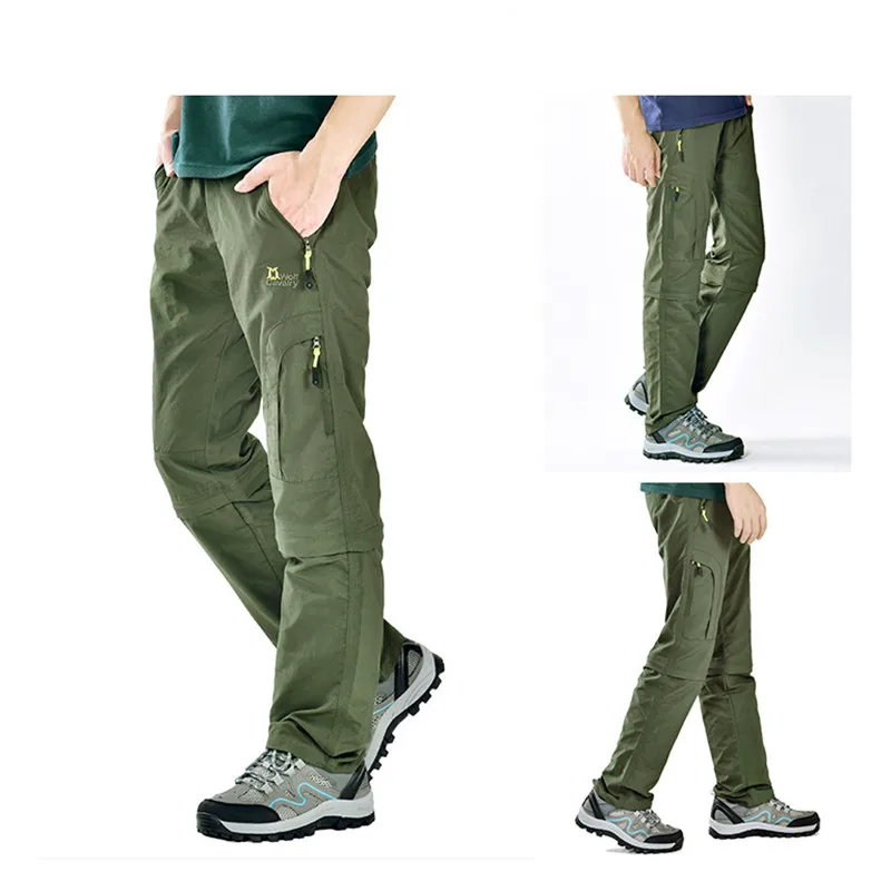 Detachable Thin Quick Dry Pants Sports Shorts Men Women Summer Outdoor Hiking Fishing Pants Sweatpants Loose Straight Trousers