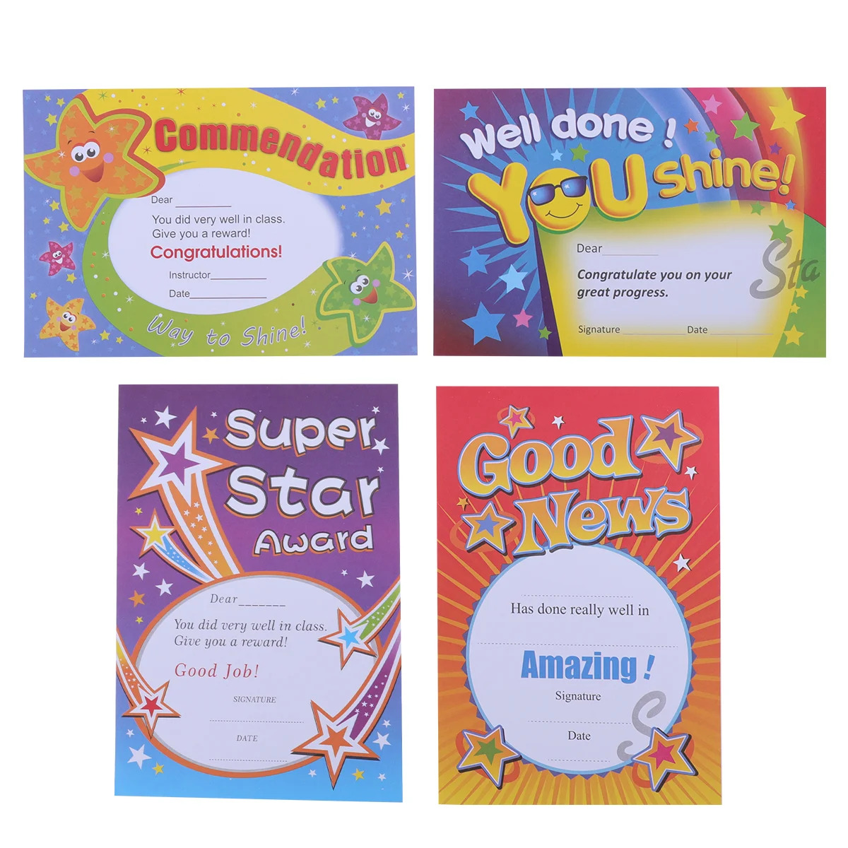 100 Pcs Paper A5 Kindergarten Commendation Letter Student Childrens Wellies Certificate of Award