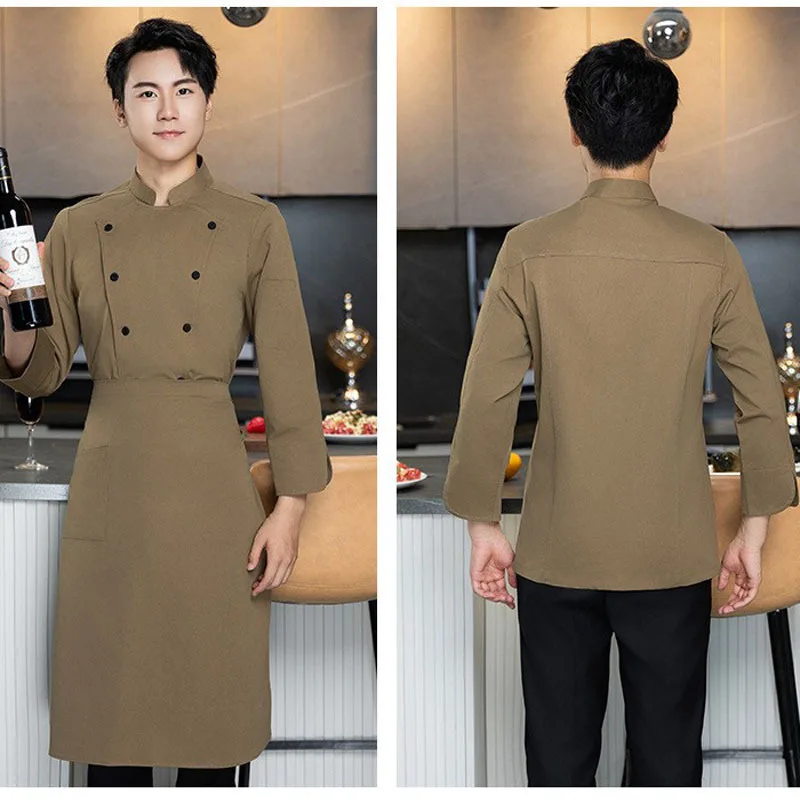 Spring Autumn Long Sleeves Kitchen Chef Uniform Work Uniform Embroidery Name Print Logo Hamburger Pastry Shirt Jacket