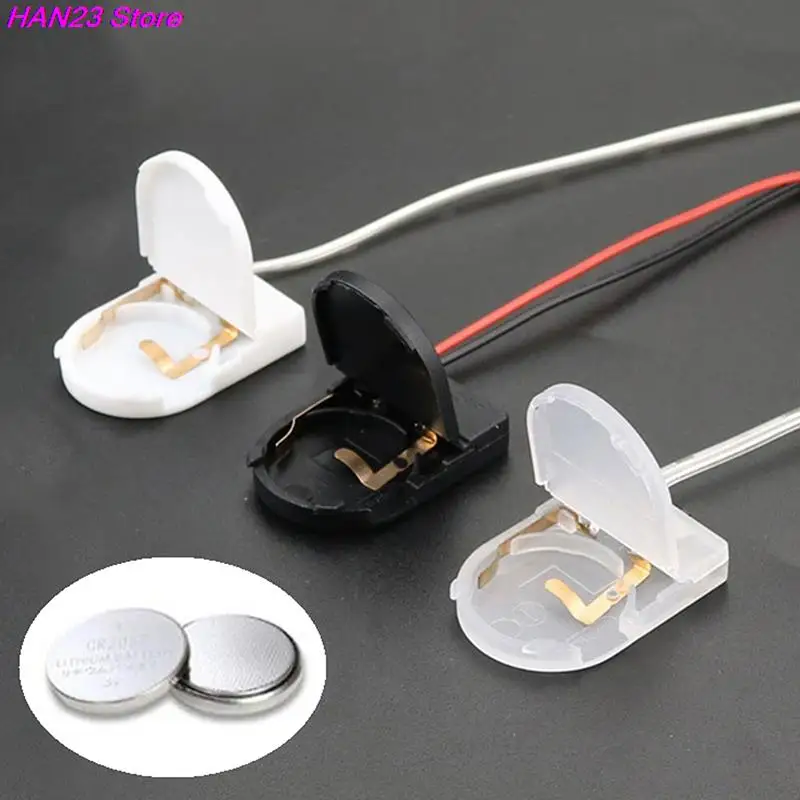 New 5PCS Single Slot CR2032 CR 2032 Button Coin Cell Battery Holder Case Cover With ON-OFF Switch leads Wire 3V Battery Box