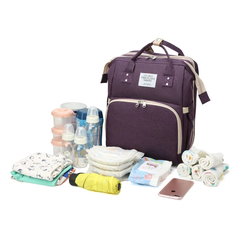 

Multipurpose Folding Mommy Leisure Bag Portable Folding Crib Bed Large-capacity Baby Backpack Female Mommy Outting Diaper Bags