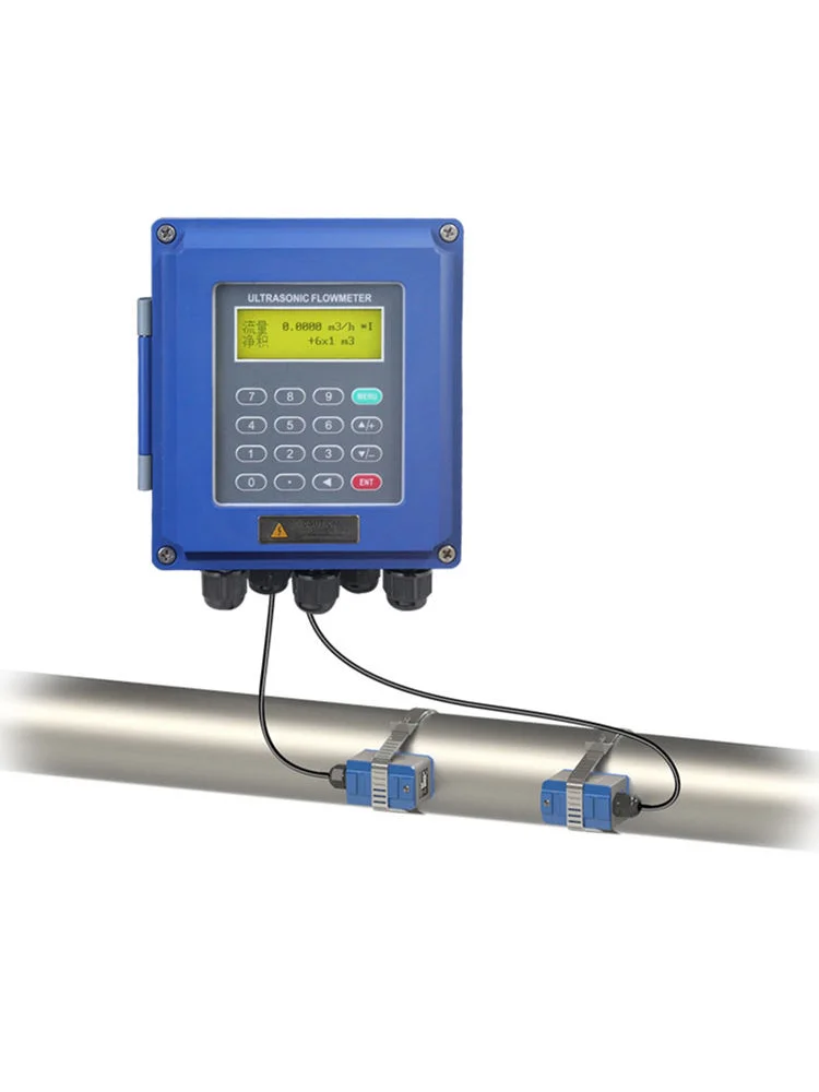 External Clamp Sensor DN50-DN6000mm Wastewater Liquid Industrial Ultrasonic Flowmeter Ultrasonic Flowmeter Wall-Mounted TUF-2000