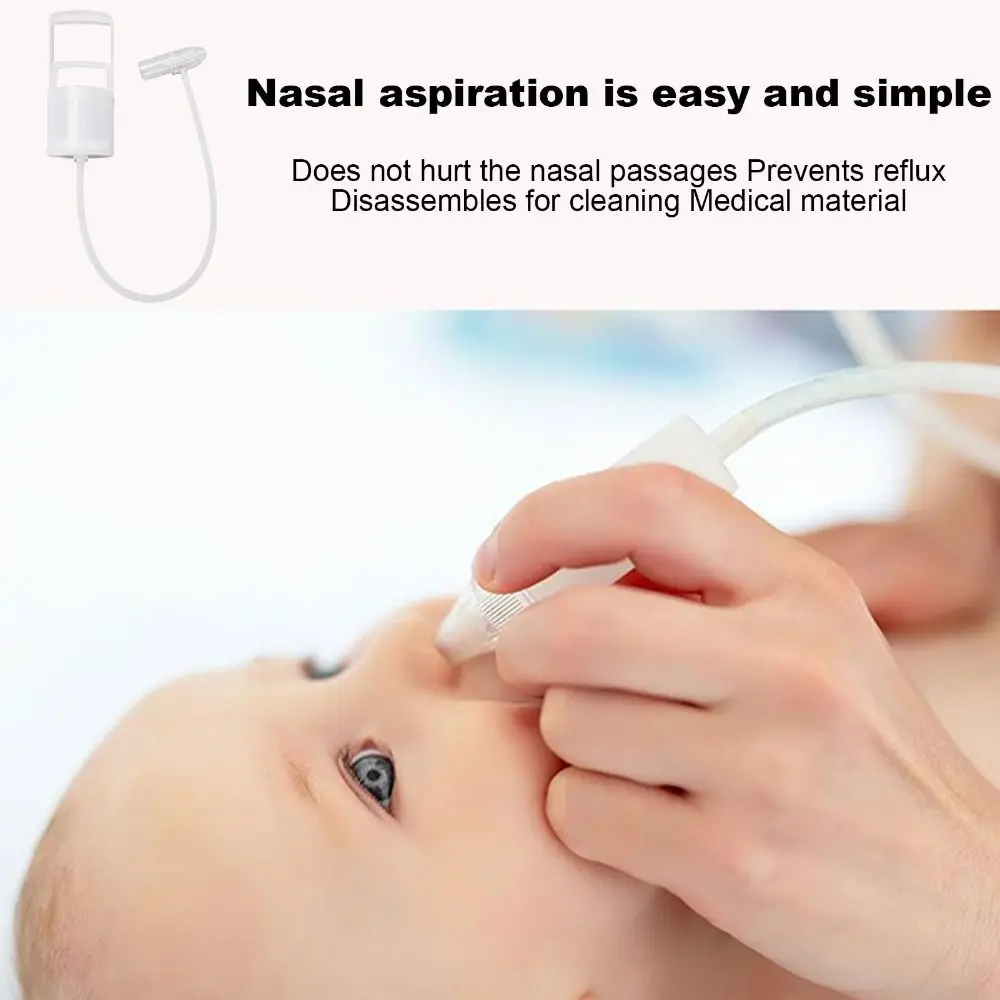 코막힘 완화 수동 유아용 코흡입기 탈착식 부드러운 실리콘 점액 제거기 역류 방지 아기 코 클리너
