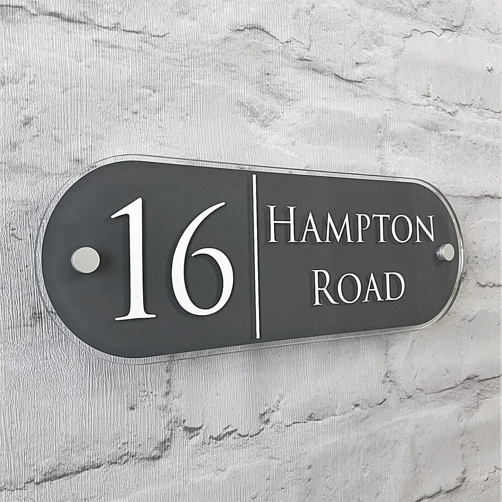 

Customized Modern House Address Name Plaque Door Sign Personalised Numbers Colour options!!