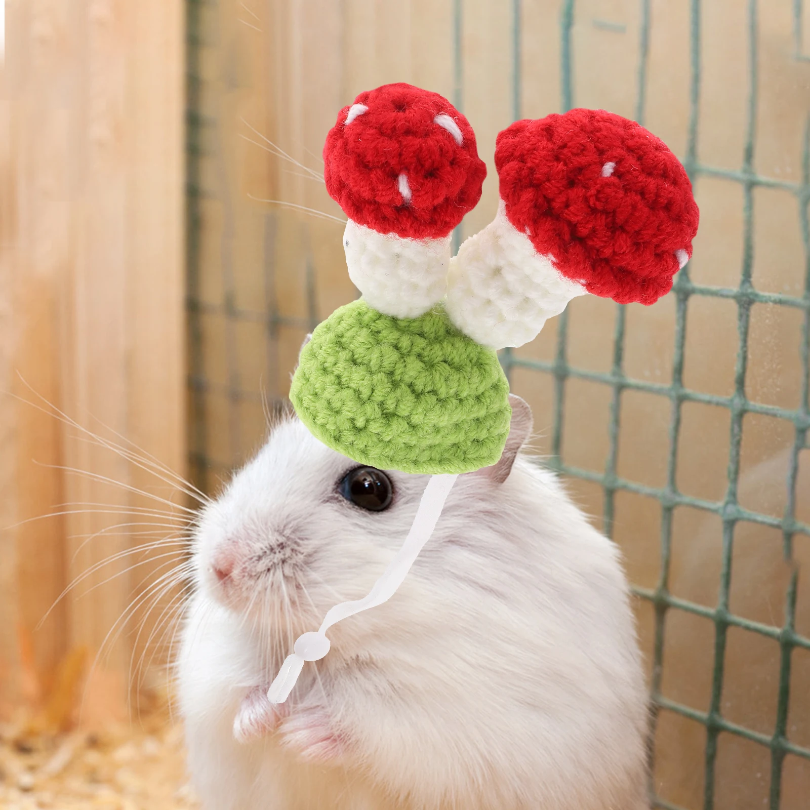 

Hand Knitted Hat Adorable Squirrel Hat for Small Pets Comfortable Decorative Cap for Birthday Parties Hamster Head Decor