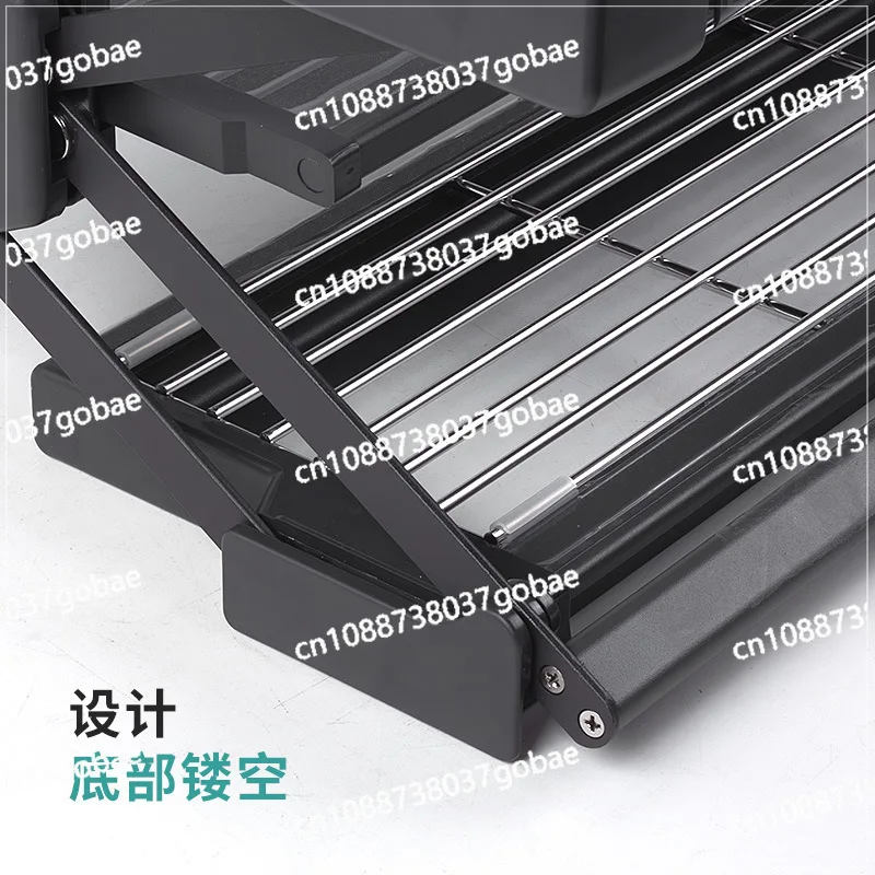 Ingredients and Vegetable Preparation Pull-down Double-layer Folding Basket Kitchen Hanging Cabinet Storage Rack