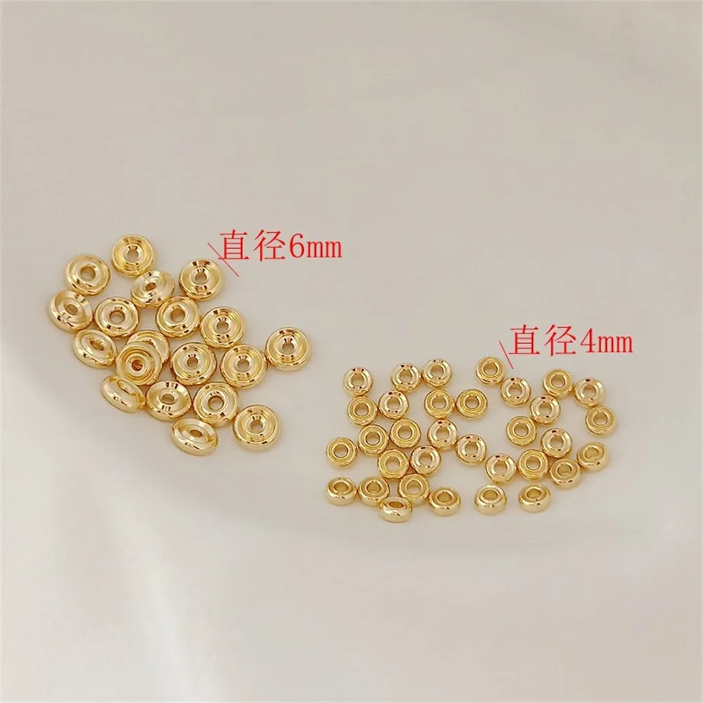 14K Gold-plated Spacer, Gasket, Button, Spacer, Buddhist Prayer Beads Bracelet, Star and Moon Bodhi Seed DIY Accessory