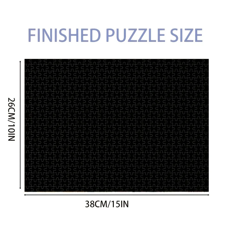 1000-Piece Hell Black Jigsaw Puzzle, 15×10 Inch (38×26cm), Dark Abstract Gothic Art with Intricate Patterns, Reference Poster