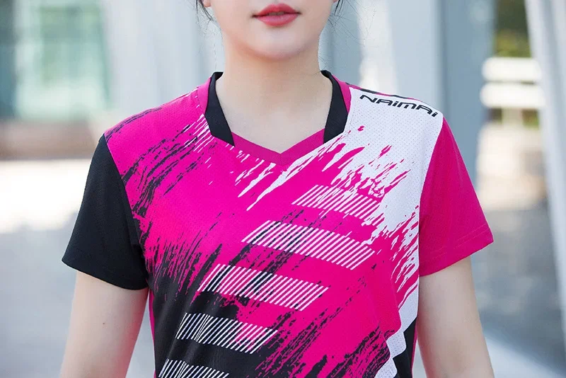 Women / Men\'s Elastic tennis t shirts , T-shirt Badminton , Rose Red Youth Kit , Shorts Table Tennis , team sportswear uniforms