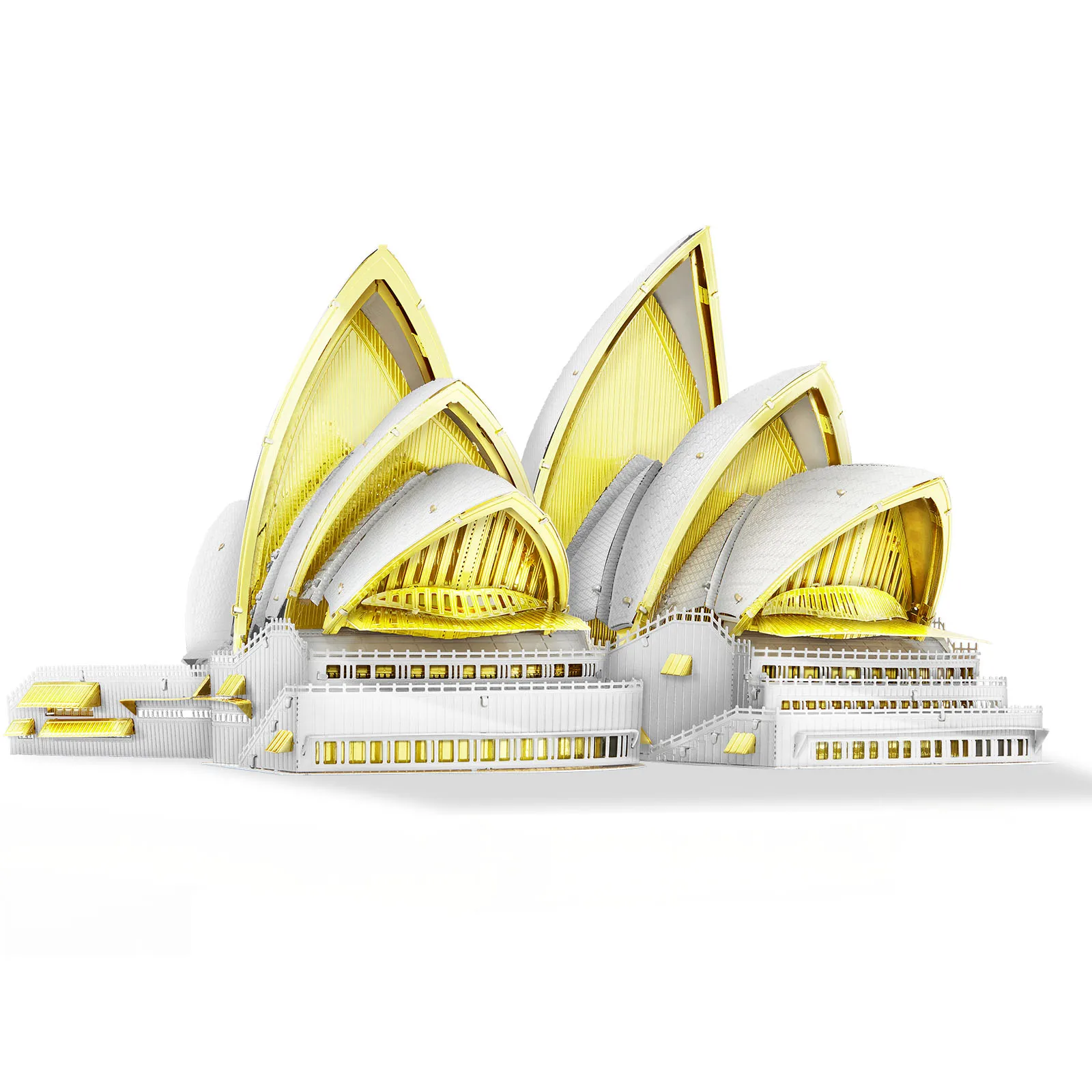 Piececool 3D Metal Model Kits Sydney Opera House Model Building Kit 3d Metal Puzzles Brain Teaser Jigsaw DIY Craft Birthday Gift