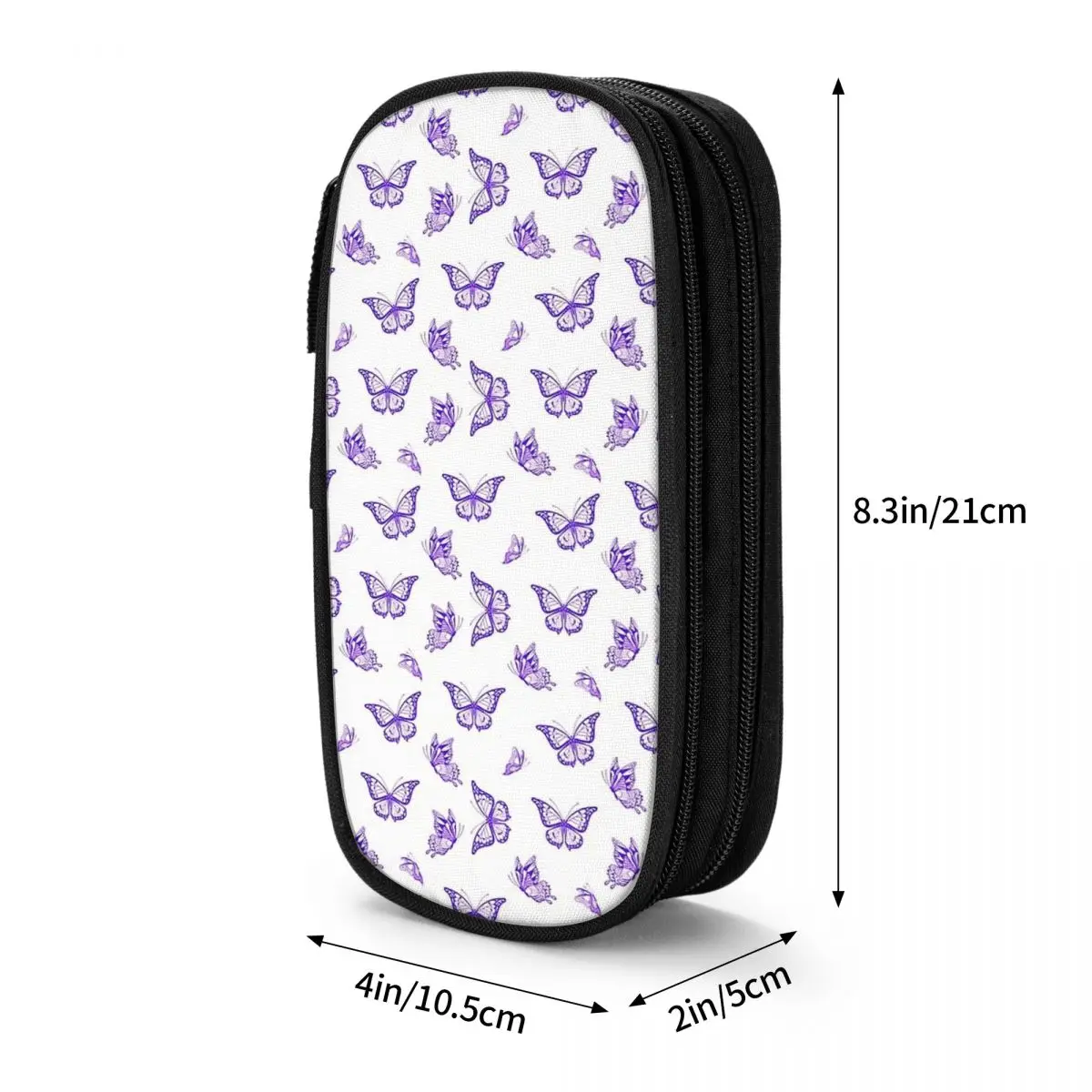 The Purple Butterfly Print Pencil Cases Large Storage Pen Bags Pen Box Pencil Pouch For Boys Girls Students Stationery School