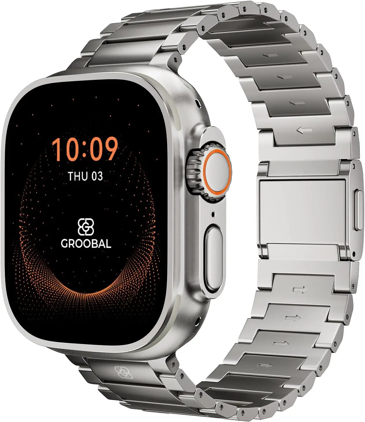 

Титановый ремешок для Apple Watch Ultra и Series 46 мм/49 мм, с магнитной застежкой, прочный, устойчивый к царапинам, металлический.