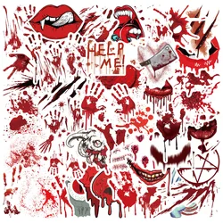 48pcs Horror Thriller Red Series Graffiti Graffiti Stickers Suitable for Helmets Desktop Wall Decoration DIY Stickers Wholesale