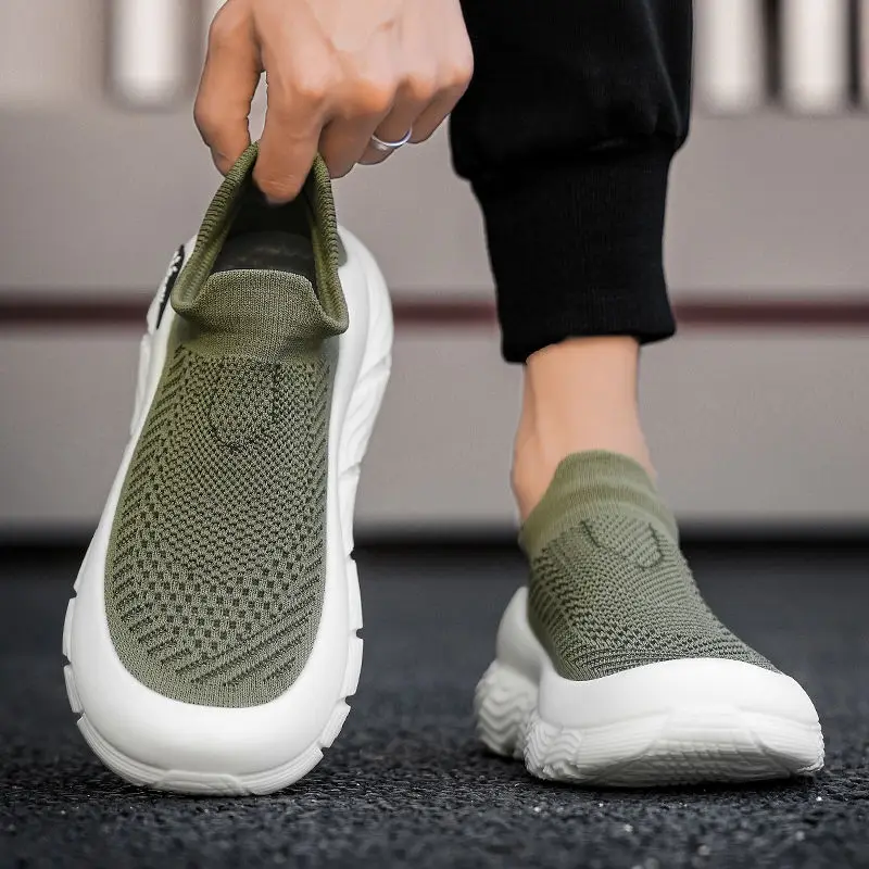 

Slip-on Mesh Upper Thick Platform Breathable Male Sports Shoes Outdoor Stylish High Quality Athletic Men's Casual Sneakers Sale