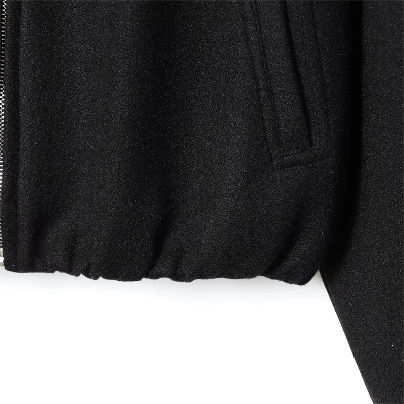 KEYANKETIAN Herbst Und Winter Neue frauen Rundhals Zipper Woolen Pilot Jacke Frauen Woolen Kurzen Mantel