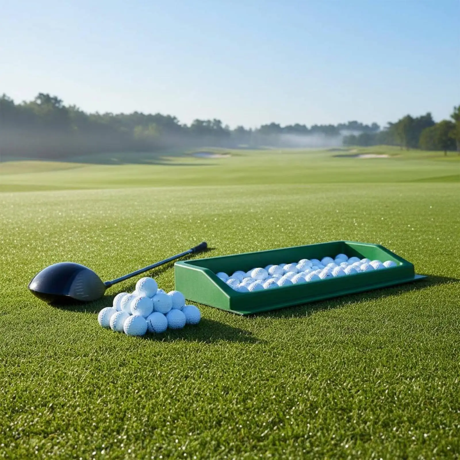 Golf Training Tee Box with Durable ABS Resin Shell for Indoor Outdoor Use and Compact Storage for Convenient Practice Setup