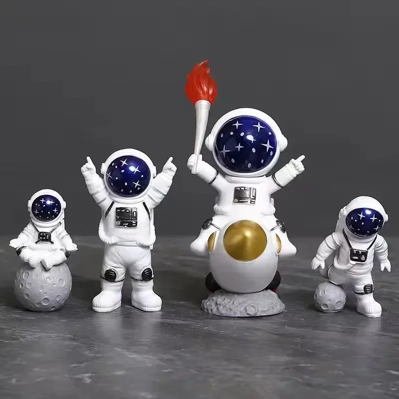 1set Astronaut Figure Statue Figurine Spaceman Sculpture Educational Toy Desktop Home Decoration Astronaut Model For Kids Gift