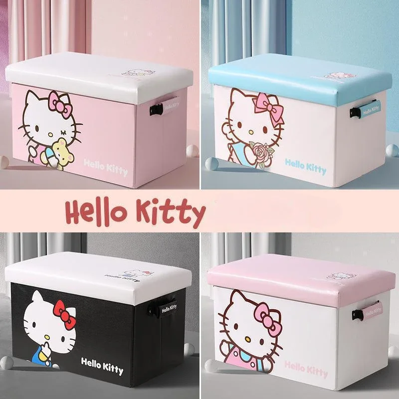 Kawaii Sanrio Car Trunk Storage Box Hello Kitty Cartoon Car Storage Box Foldable Portable Large Capacity Vehicle Decoration Gift