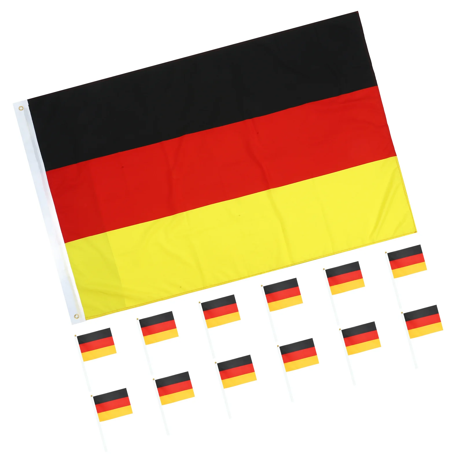 أعلام ألمانيا المحمولة المصنوعة من البوليستر المتين مجموعة واحدة من أعلام ديكور الحديقة الرياضية والنوادي والأحداث المحمولة المقاومة للاهتراء