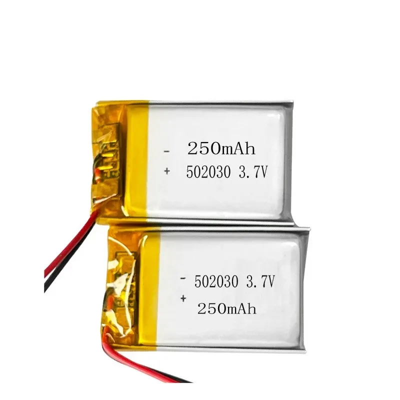 Free shipping 100pcs 502030 052030 250mAh lithium Polymer battery 3.7V Li-ion battery for MP3 MP4 playmer