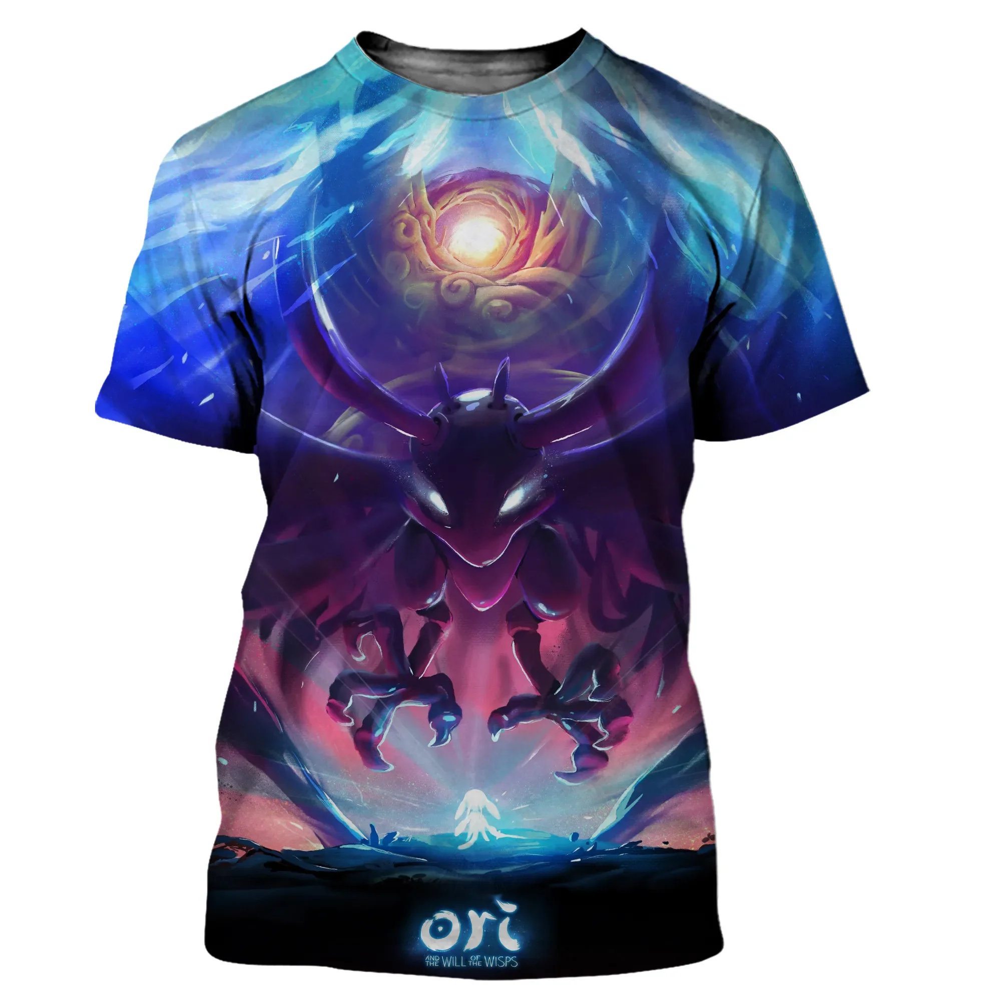 Camiseta extragrande para crianças, Streetwear impresso em 3D para meninos e meninas, Ori e a vontade das asas, tees tops, jogo de desenhos animados