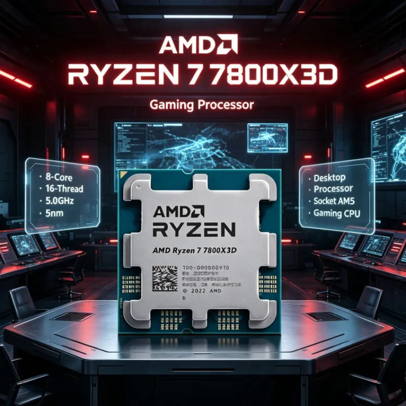 AMD Ryzen 7 7800X3D R7 7800X3D Processor 5.0GHz 8-Core 16-Thread 96M Cache AM5 Socket
