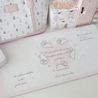 Protector de almohadilla de escritorio de cuero, alfombrilla de ratón de amor con gradiente de conejito rosa, alfombrilla de escritorio de oficina, impermeable, antideslizante, PU, secante de escritorio