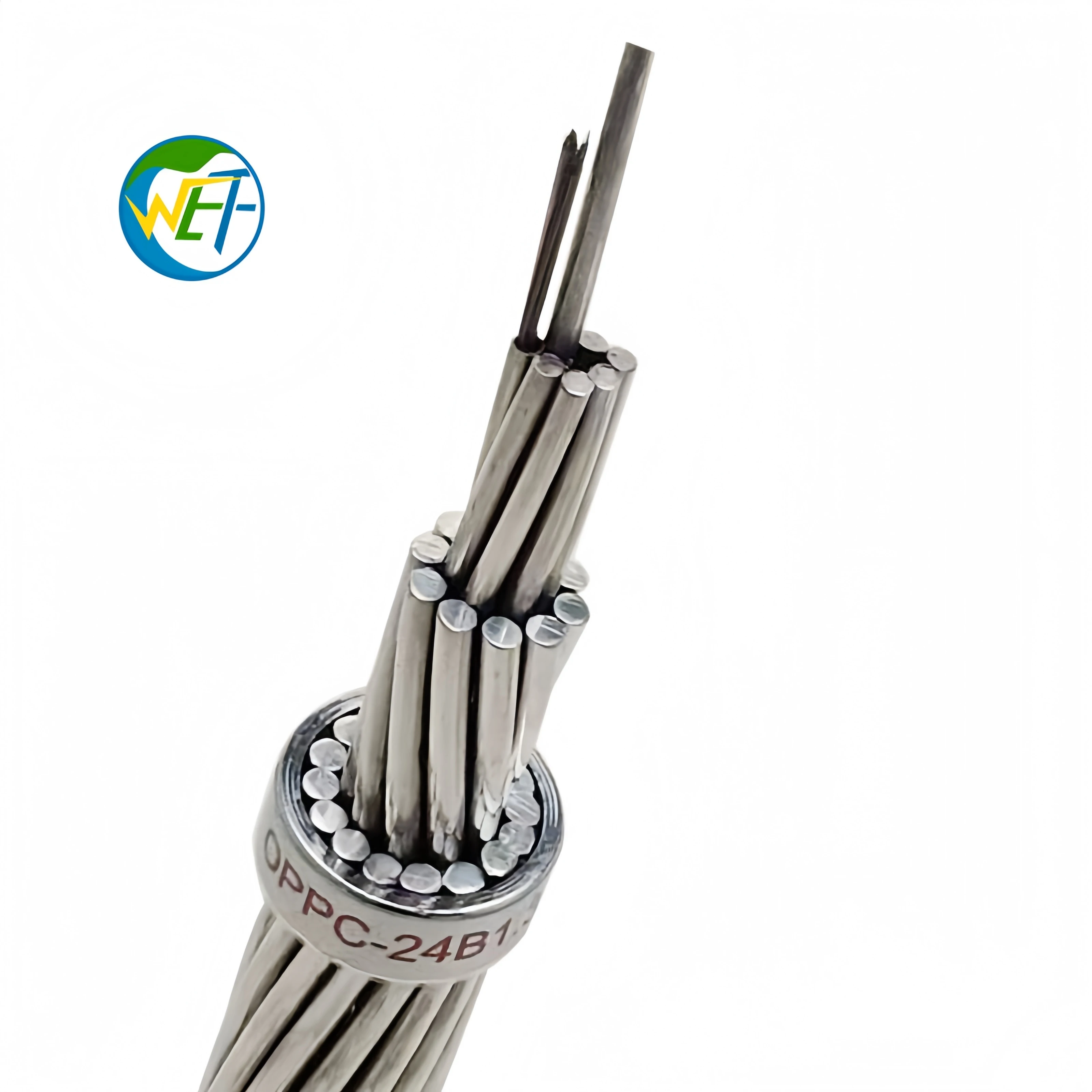 Wolf OPGW Optical Ground Wire 24 Core G.652D Single Mode Fiber 50mm2 35kV Aerial IEEE 1138 Water-Blocking Transmission Line