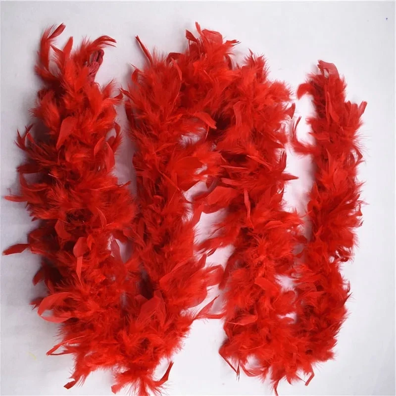 10 Pcs/lot 2Meters Super Thicken 40Gram Fluffy Turkey Feather Boa Trim Scarf Clothes Feathers Crafts Wedding Party Decoration