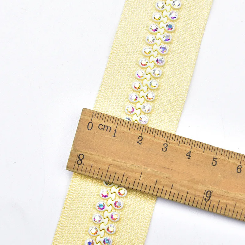 10# 1/2pcs 60cm fashion A Rhinestone Zipper Lightning Shiny diamond Zippers Open-End For Sewing DIY Jacket bag Coat Accessorise