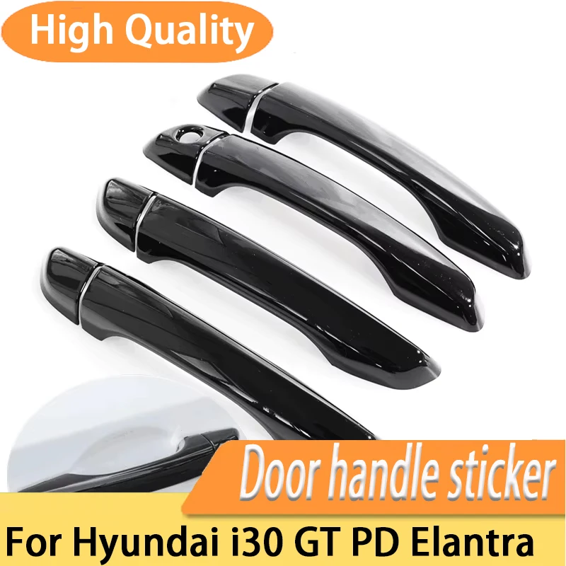 Styling Accessories For Hyundai i30 GT PD Elantra 2017 2018 2019 2020 2021 Glossy Black Car Door Handle Cover Trim Sticker