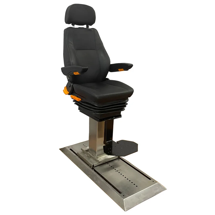 マリンステンレス鋼レールボートキャプテンシートキャプテンチェアペダルプレートレザーカバー付き