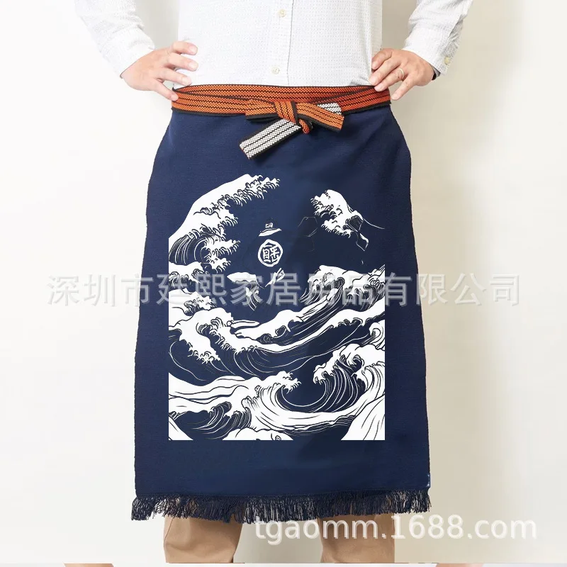 Japanese Apron Made Of Canvas Material Is Used For Kitchen Work Clothes, Sushi, Izakaya Restaurant, Barbecue Shop, Home