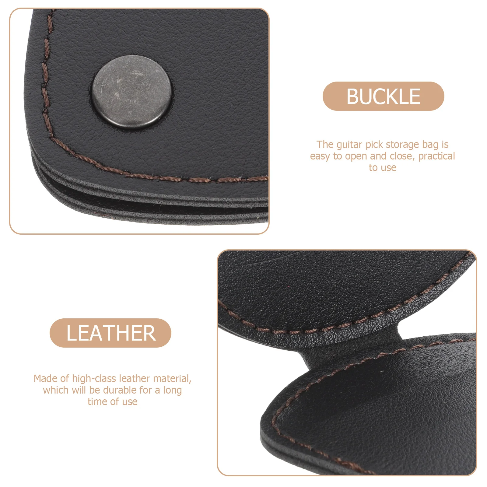 

Guitar Pick Storage Pouch Durable Portable Buckle Closure for Acoustic Electric Ukulele Banjo Plectrum Carrying Bag