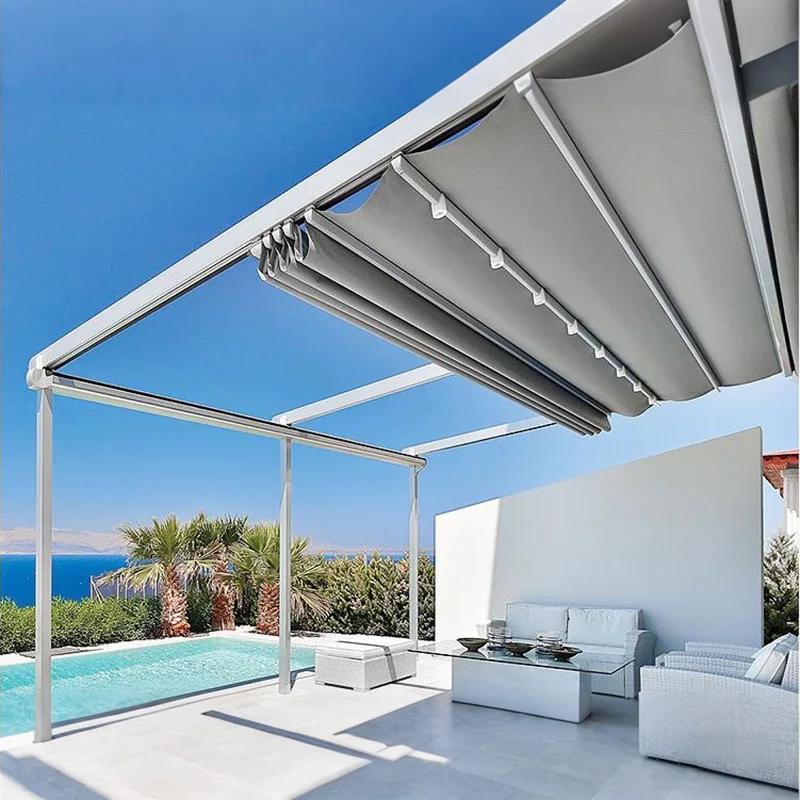 Backyard Garden Roof Outside Courtyards Retractable Folding Structures Complete For Awnings Arbor Tonnelles Tent Sunroom Carport