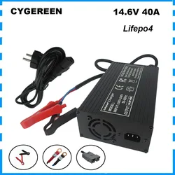 12V 40A Lifepo4 Fast Charger 4S 14.6V Lithium Iron Phosphate Solar System RV Battery Charger 220V Alligator Clip