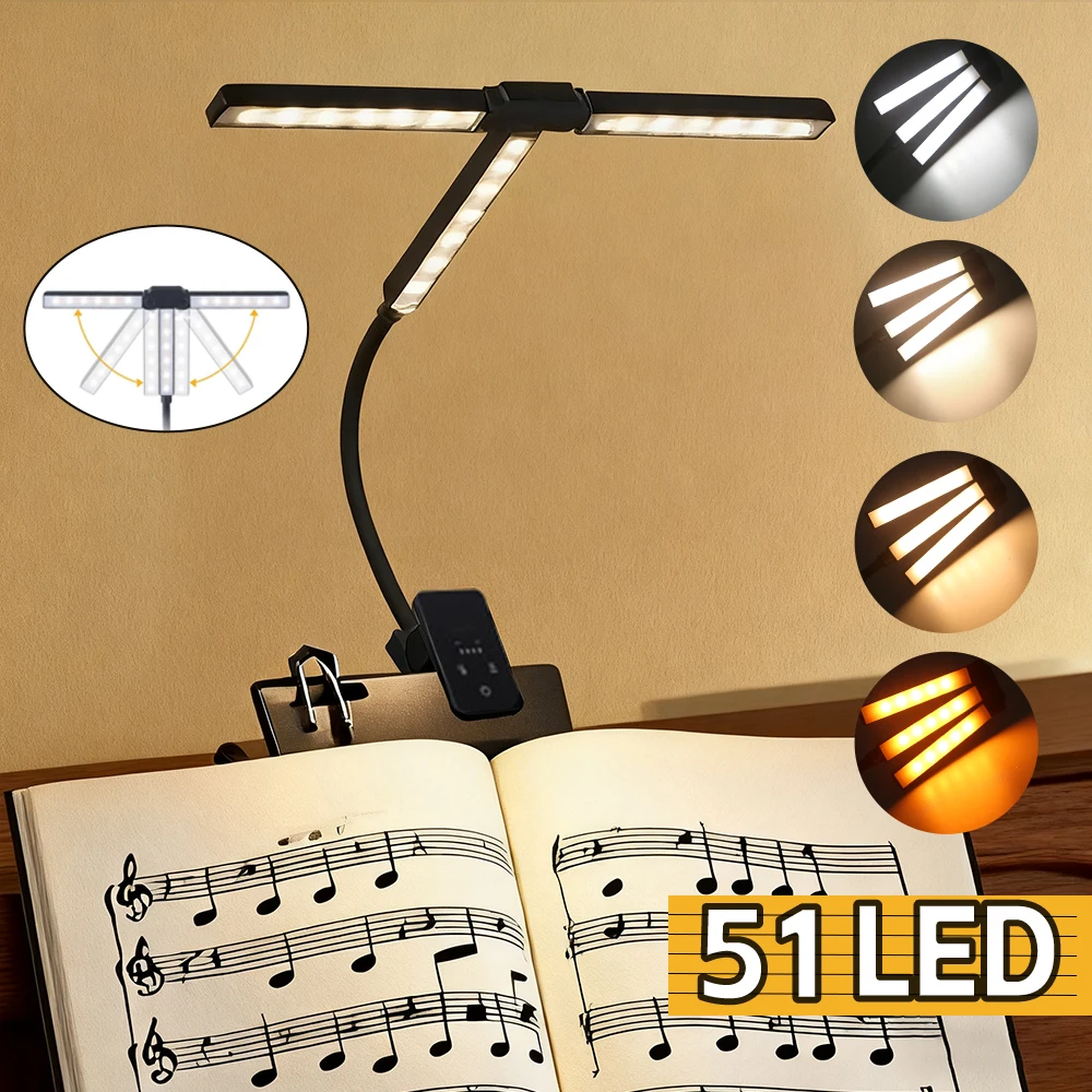 

Eye-care 51 LED Clip Reading Book Table Lamp 4 Colors Adjustable Brightness Flexible Rotating Desk Lights Bedroom Night Light
