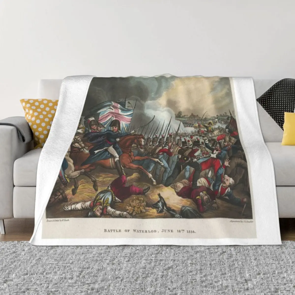 The Battle of Waterloo Throw Blanket Thin Blanket funny gift